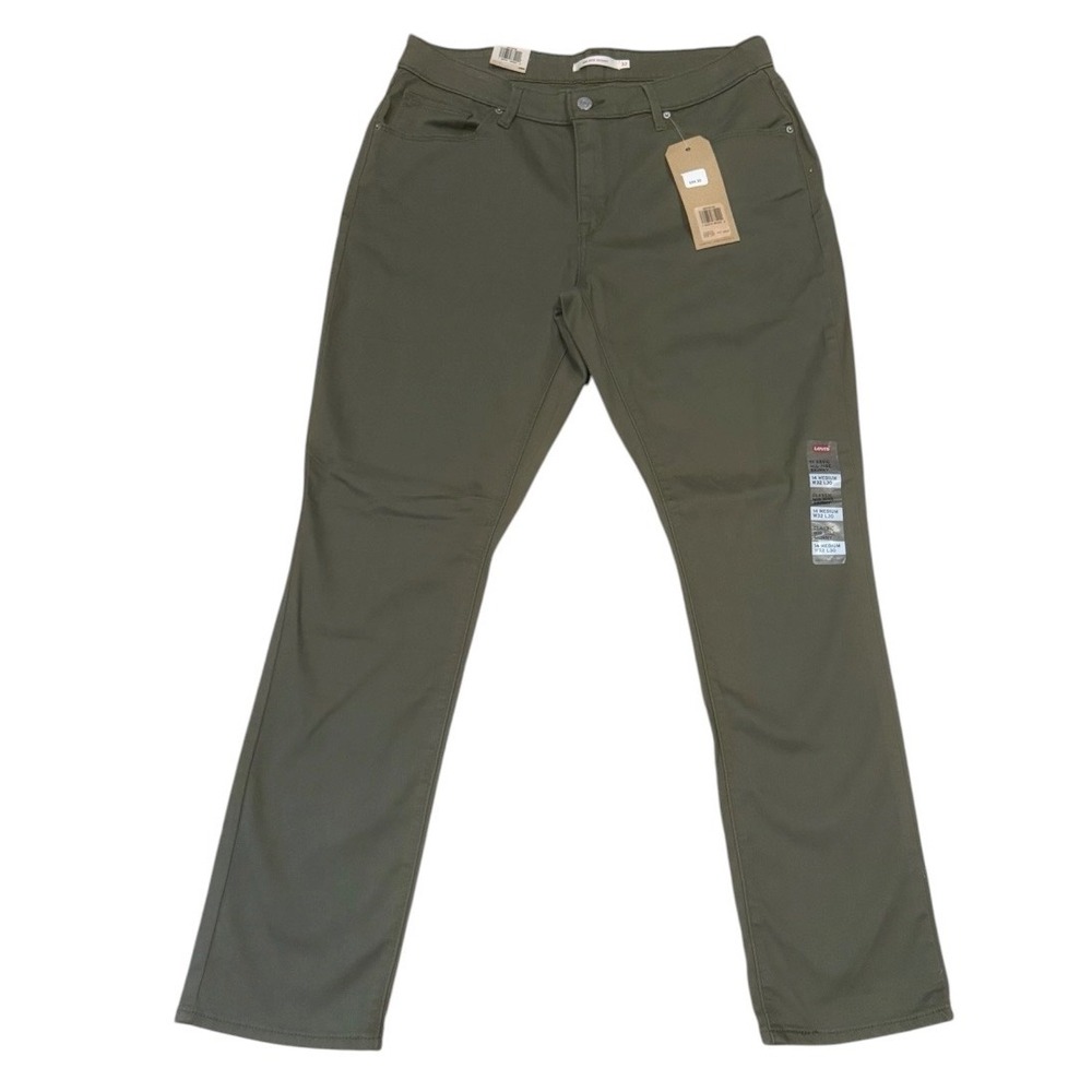 Levis‎ Classic Mid Rise Skinny Pants Womens 14 Medium W32 L30 Olive Green NWT